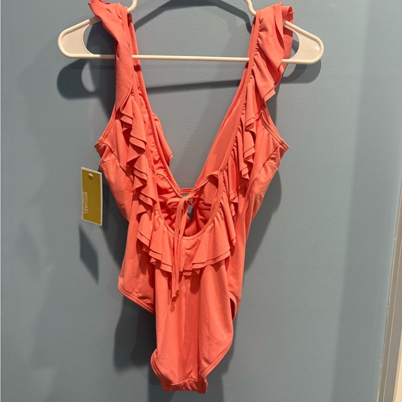 Michael Kors Pink Ruffle One Piece Swimsuit - Picture 7 of 7